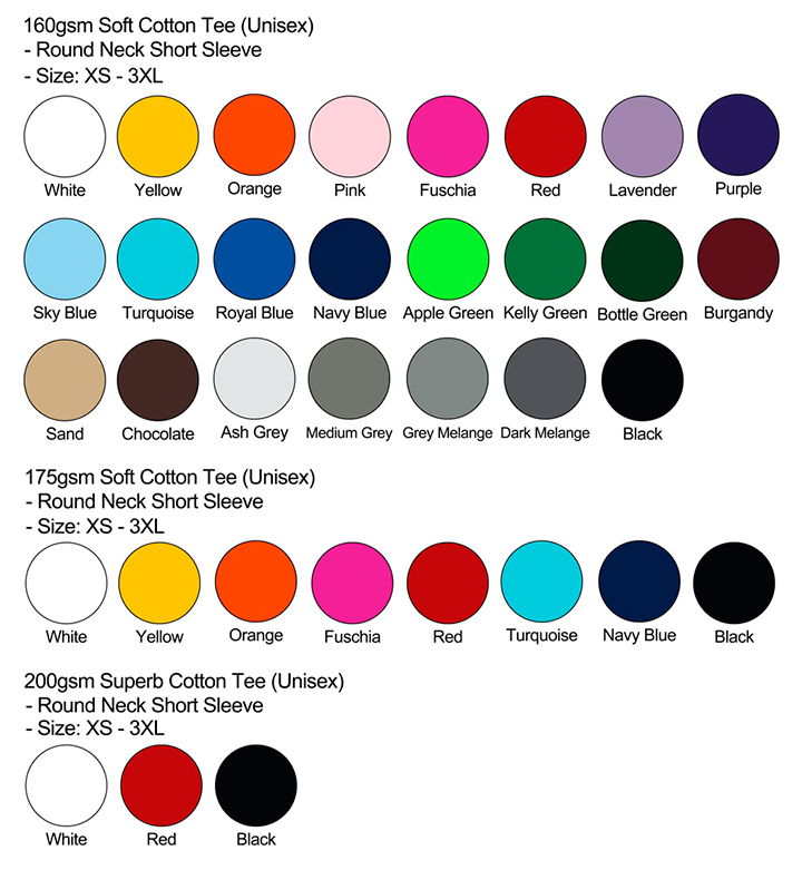 Unisex Color Chart