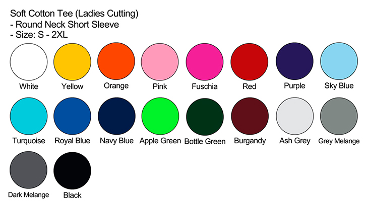 Long Sleeve Color Chart