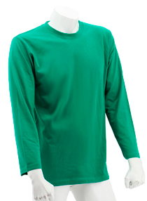 Kelly Green Long Sleeve Soft Cotton Tee (Round-Neck)