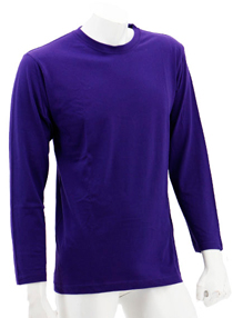 Purple Long Sleeve Soft Cotton Tee (Round-Neck)