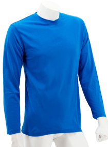 Royal Blue Long Sleeve Soft Cotton Tee (Round-Neck)