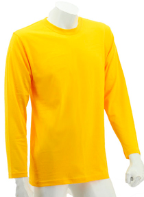 Yellow Long Sleeve Soft Cotton Tee (Round-Neck)