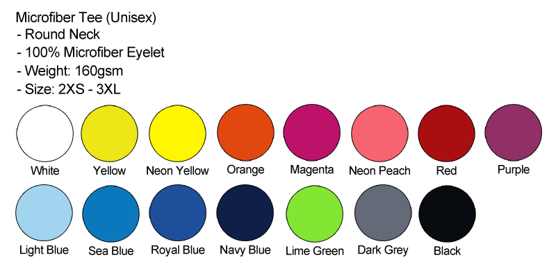 Microfiber Round Unisex Color Chart
