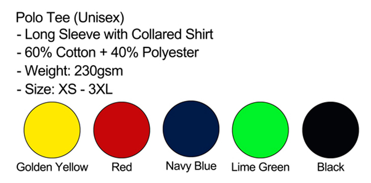 Polo Unisex Color Chart