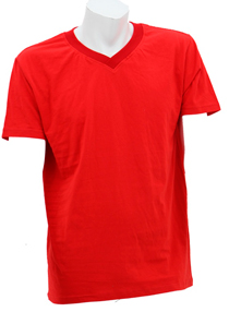 Red Short Sleeve Soft Cotton Tee (V-Neck)