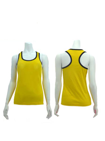 Yellow Ladies X-Back with Ribs Soft Cotton Tee